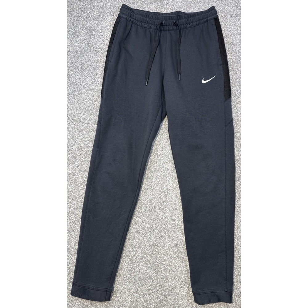 Nike Dri-FIT Jogger Pants Men M Black Zip Pockets Mesh Athletic Training